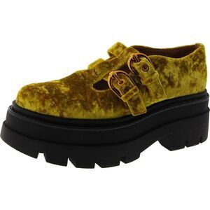 Circus by Sam Edelman Olive Green Velvet Mary Jane Platform Shoes